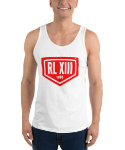 Red RL XIII Large Logo Men's Classic White Tank Top