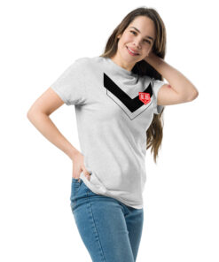 Alternative view of RL XIII Black Boxed Rugby League Chevron on Ash T-Shirt