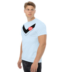 Alternative view of RL XIII Black Boxed Rugby League Chevron on Light Blue T-Shirt