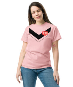 Alternative view of RL XIII Black Boxed Rugby League Chevron on Light Pink T-Shirt