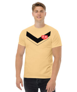 Black Boxed Rugby League Chevron on Yellow Haze T-Shirt