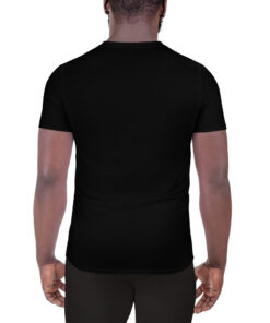 Alternative view of RL XIII Classic Yellow Full Chest Double-V on Black Rugby League T-Shirt