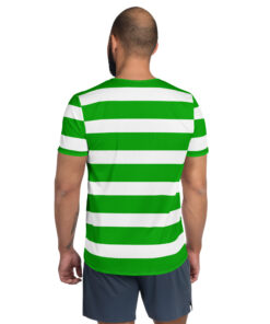 Alternative view of RL XIII Green & White Striped Rugby League T-Shirt