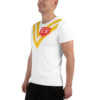 RL XIII Classic Yellow Full Chest Double-V on White Rugby League T-Shirt