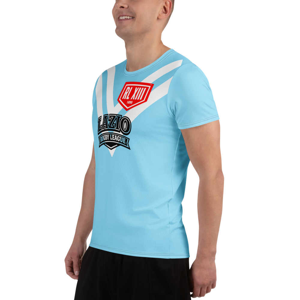 RL XIII Lazio Rugby League Sky Blue T-Shirt with White Double-V - Image 4