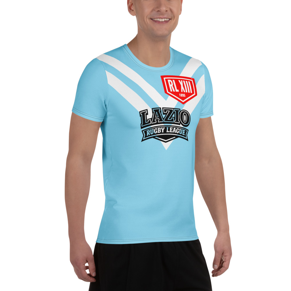 RL XIII Lazio Rugby League Sky Blue T-Shirt with White Double-V on sale