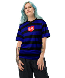 RL XIII Dark Blue & Black Striped Rugby League T-Shirts on sale