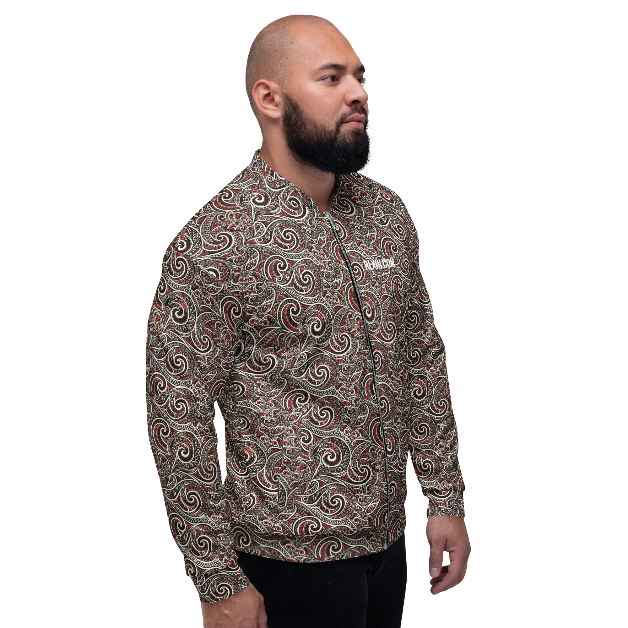 RL XIII Maori Pattern Bomber Jacket - Image 4