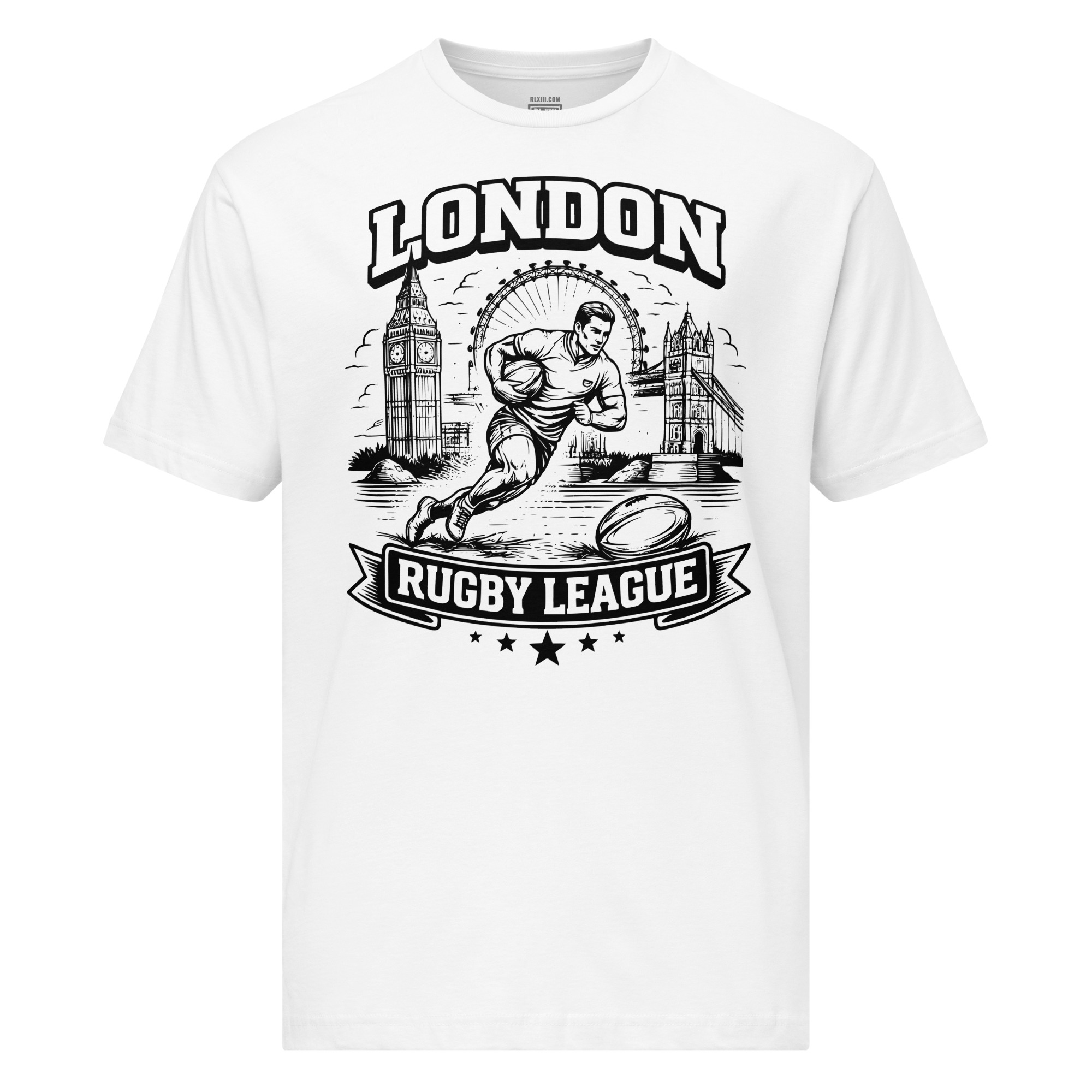 RL XIII London Rugby League Design 1 White T-Shirt - Image 2