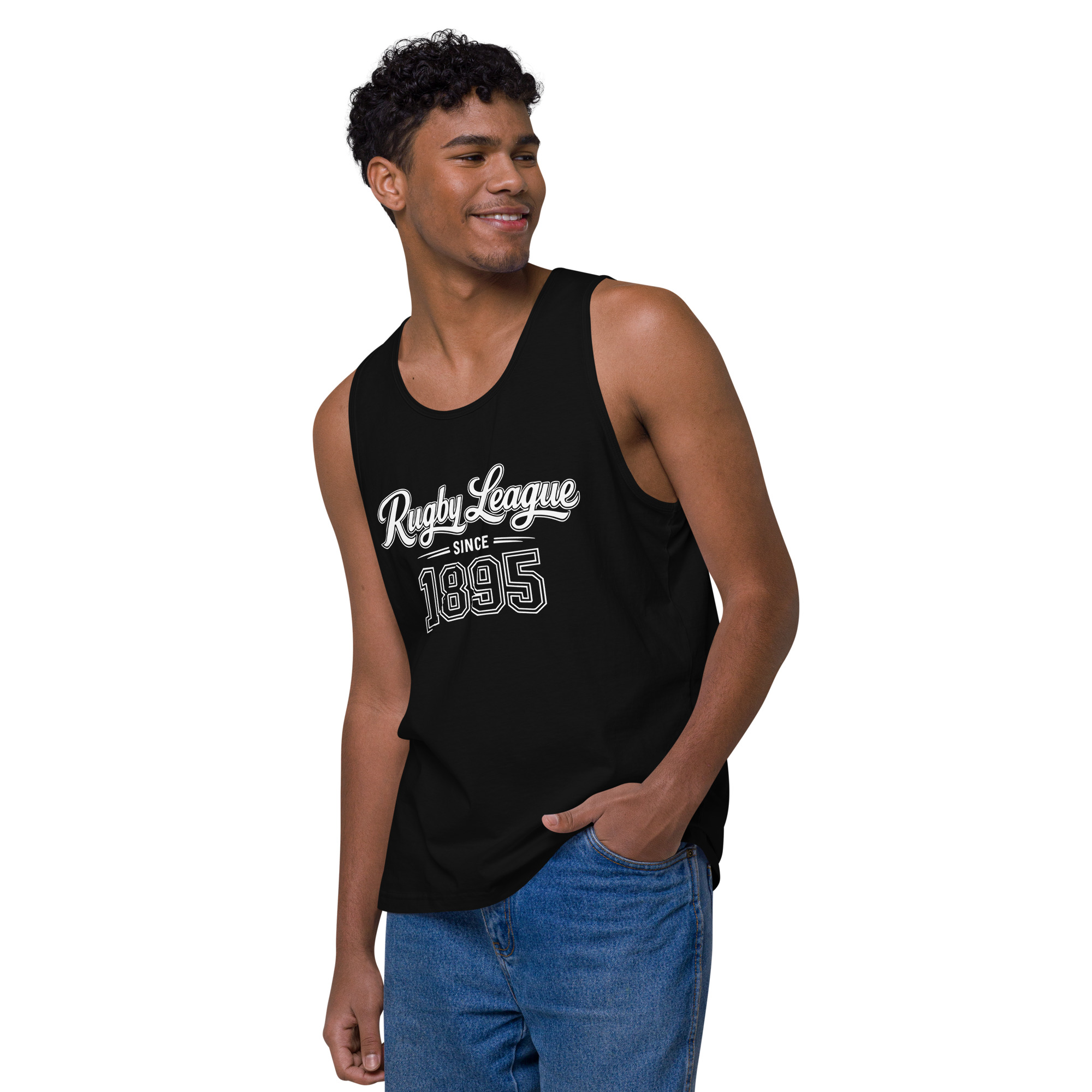 RL XIII Rugby League Since 1895 Black Tank Top Singlet - Image 3