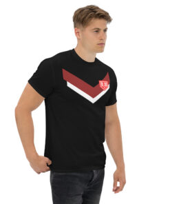 RL XIII Brown Boxed Rugby League Chevron on Black T-Shirt