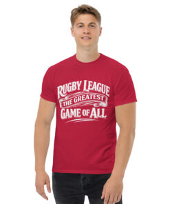 Alternative view of RL XIII Rugby League – Greatest Game of All Design 1 Dark Red T-Shirt