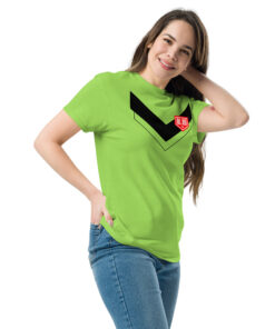 RL XIII Black Boxed Rugby League Chevron on Lime T-Shirt