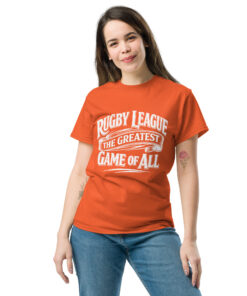 Alternative view of RL XIII Rugby League – Greatest Game of All Design 1 Orange T-Shirt
