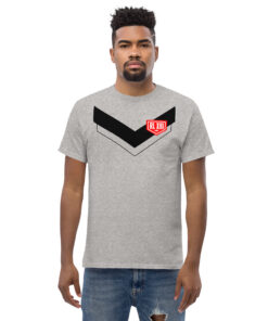 Alternative view of RL XIII Black Boxed Rugby League Chevron on Sport Grey T-Shirt