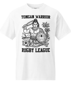 Alternative view of RL XIII Tongan Warrior Rugby League Design 1 White T-Shirt