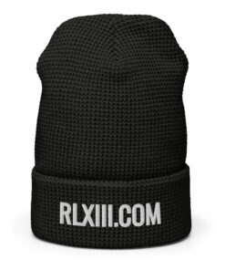 Alternative view of RL XIII Text Logo Black Waffle Beanie