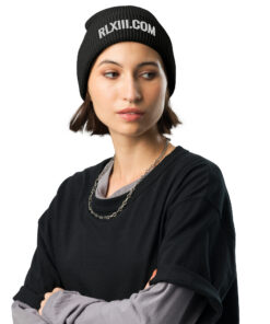 RL XIII Text Logo Black Waffle Beanies on sale