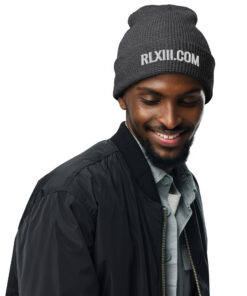 RL XIII Text Logo Heather Charcoal Waffle Beanies on sale