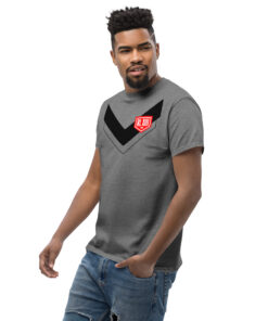 Alternative view of RL XIII Black Boxed Rugby League Chevron on Graphite Heather T-Shirt