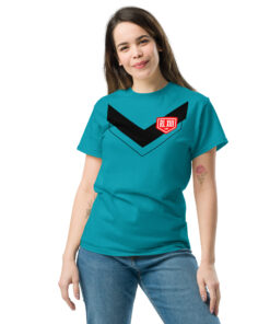 RL XIII Black Boxed Rugby League Chevron on Tropical Blue T-Shirts on sale