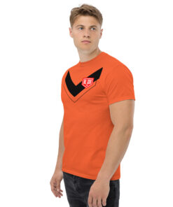 RL XIII Black Boxed Rugby League Chevron on Orange T-Shirts on sale