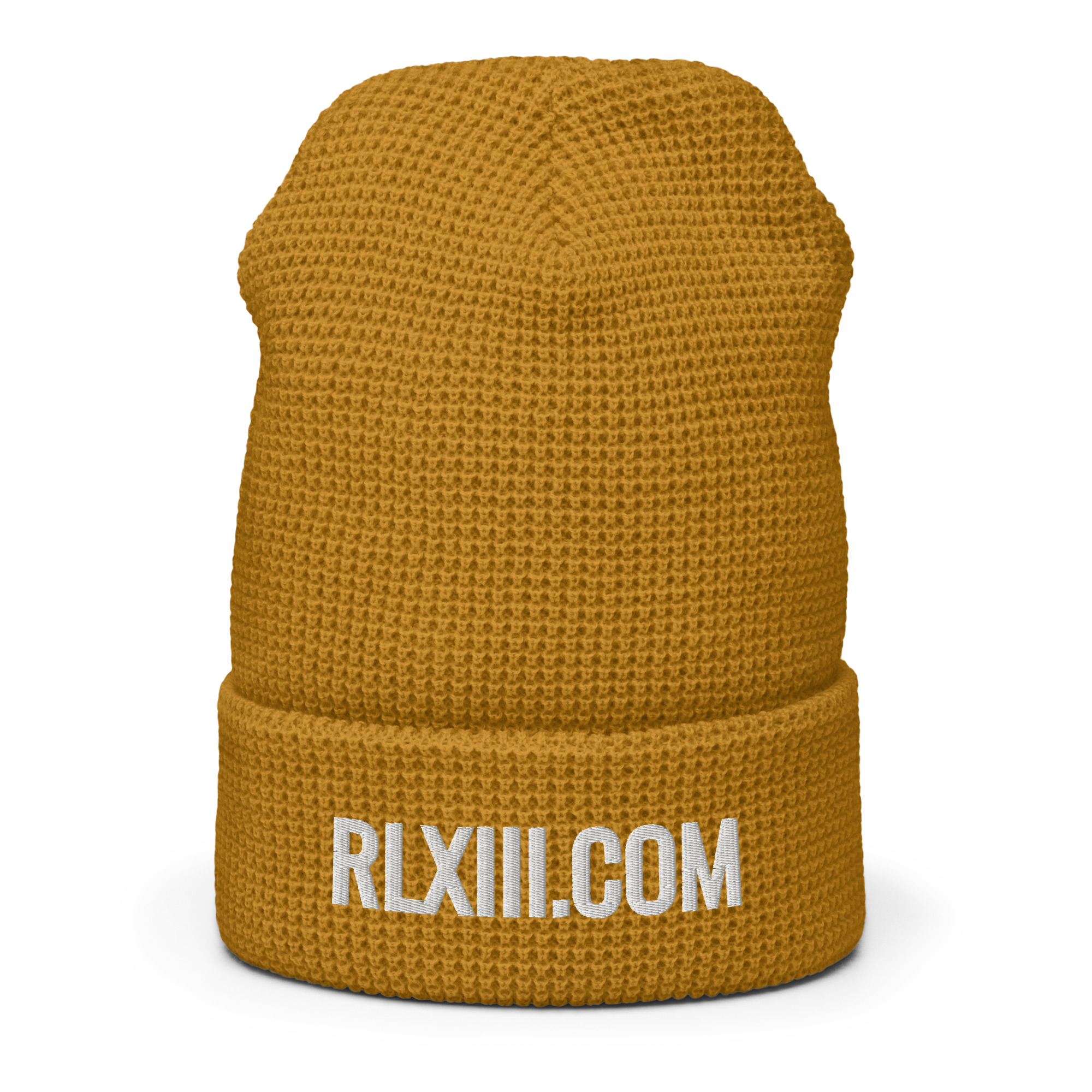 RL XIII Text Logo Camel Waffle Beanie - Image 3