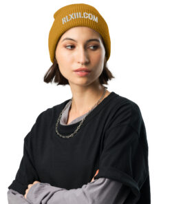 RL XIII Text Logo Camel Waffle Beanie